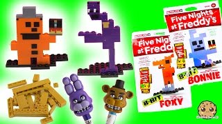 Complete Set Of Five Nights At Freddy's 8-Bit Figures + Bonus Golden Freddy