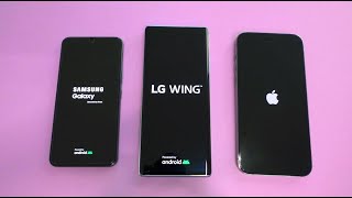 Samsung Galaxy S22 vs iPhone 14 Pro Max vs LG Wing Bootanimation