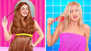 AWKWARD GIRLY SITUATIONS || Thin Hair VS Thick Hair Moments by 123 GO! Kevin #shorts