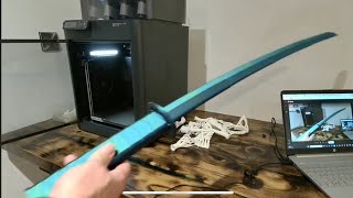 LIVE 3D Print on Bambu Lab P1S - Telescopic Samurai Sword