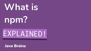 What is npm - Node.js Basics [12] - Java Brains