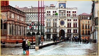 VENEDIG - Acqua Alta: Hochwasser am Markus Platz (Dez.2014);