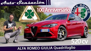 Prueba Alfa Romeo Giulia Quadrifoglio 100 anniversario . El rey de las sensaciones de conducción.