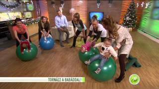 Nati óriási labdán tornázott - 2014.12.05. - /tv2.hu/fem3cafe