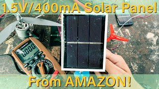 Mini solar panel Unboxing and Testing from AMAZON! Will this 1.5V, 400mA panel power my DC motors?