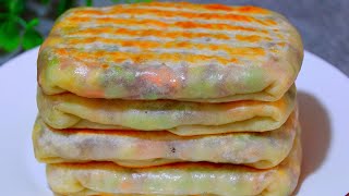 The simple method of cabbage pie, the skin is thin and the filling is not broken