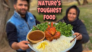 Cooking an incredibly delicious yet challenging dish in extremely cold nature.