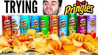 TRYING EVERY PRINGLES FLAVOR! - Pizza, Ranch, Salt and Vinegar, \u0026 MORE Chips Taste Test Challenge!