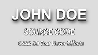 CSS3 3D Text Hover Effects ( Source Code )