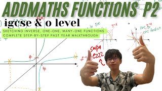 IGCSE & O LEVEL ADDMATHS | FUNCTIONS - Sketching inverse, one to one, many to one functions