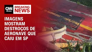 Imagens mostram destroços de aeronave que caiu em SP | CNN NOVO DIA