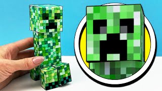 CREEPER toy from the game MINECRAFT made of cardboard ➤How To Make of DIY. Tutorial from Cool Crafts