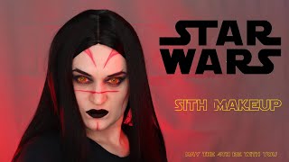 Star Wars Sith inspired makeup and symmetrical lines hack