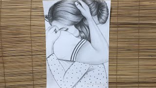 Valentines Day Drawing // How to draw a romantic couple cuddling // Easy pencil sketch
