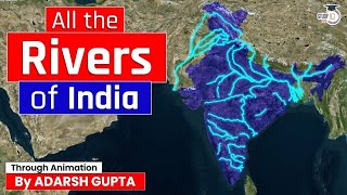 All Rivers of India through Animation | GS Geography for UPSC CSE Prelims & Mains