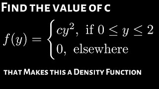 Find the value of c that makes f(y) a probability density function