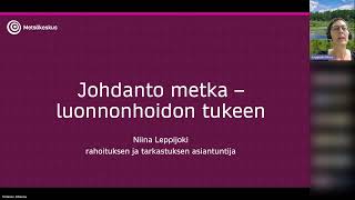 Metka luonnonhoidon tuki -webinaari toimijoille 17.9.2024