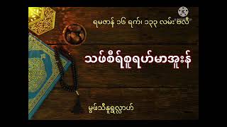 သဖ်စီရ်စူရဟ်မာအူန်း၊မွဖ်သီနူရွလ္လာဟ်၊ရမဇာန်16ရက်၊133လမ်းဗလီ