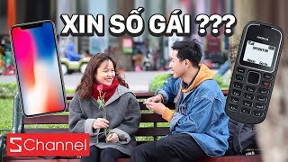 Cầm iPhone X | Nokia 1100i đi xin số gái lạ và kết thúc bất ngờ