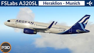 [P3D v5.2] FSLabs A320 SL Aegean Airlines | Heraklion to Munich | Full flight