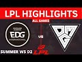 EDG vs. OMG | All Games HIGHLIGHTS - W5 D2 | LPL Summer Split 2021 | EDWARD GAMING VS OH MY GOD