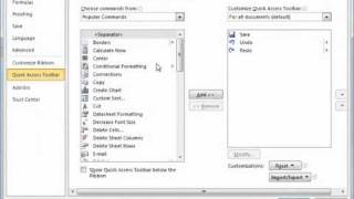 Excel 2010 Tutorial The Quick Access Toolbar Microsoft Training Lesson 1.9