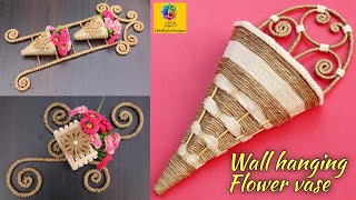 Best Wall Hanging Flower Vase Showpieces | Wall Decor Jute Craft Idea | Jute Craft Decoration Design
