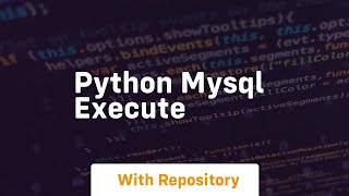 python mysql execute