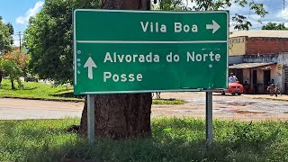 Cidade de Vila Boa Goiás,  e as duas opções de caminho até onde moro.