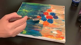 Palette Knife Painting Acrylic Flowers Abstract Painting Demo
