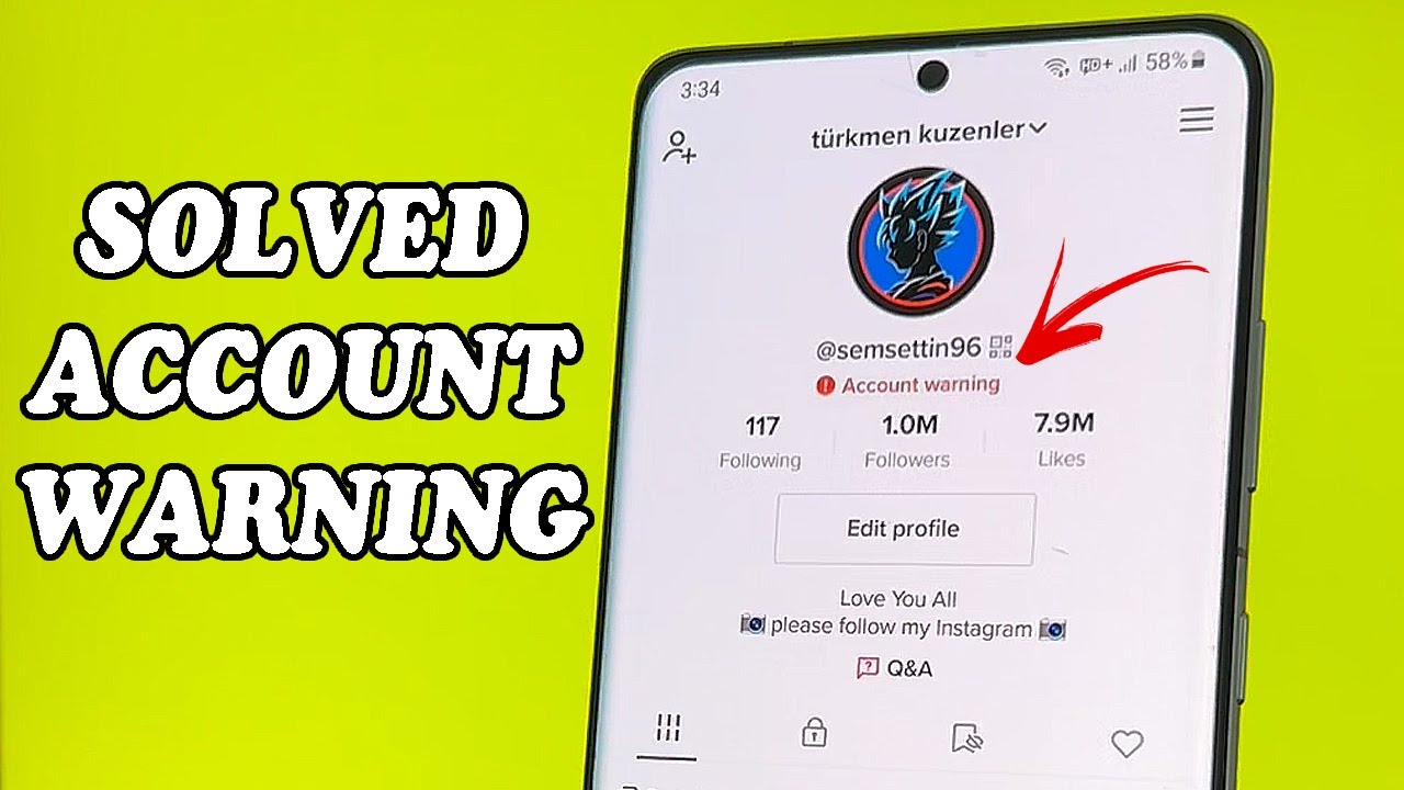 How To Fix Account Warning On Tiktok | Tiktok Account Warning Problem ...