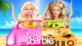 Rich Barbie VS Broke Barbie Cardboard Crafts 💗 Extreme Beauty Doll Makeover by 123 GO!