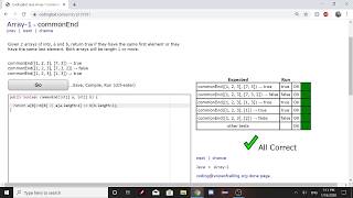 Array-1 (commonEnd) Java Tutorial || Codingbat.com