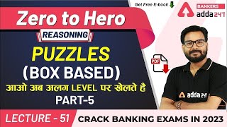 Puzzles | Box Based Puzzle (P-5) | Reasoning | Adda247 Banking Classes | Lec #46