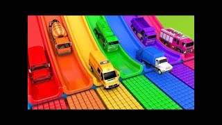 Learn Colors with 5 Street Vehicles and Assembly Fruit Wheels Flying Cars Pretend Play Toys for kids