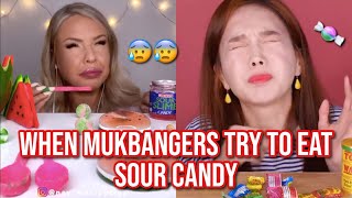 when mukbangers try to eat SOUR CANDY
