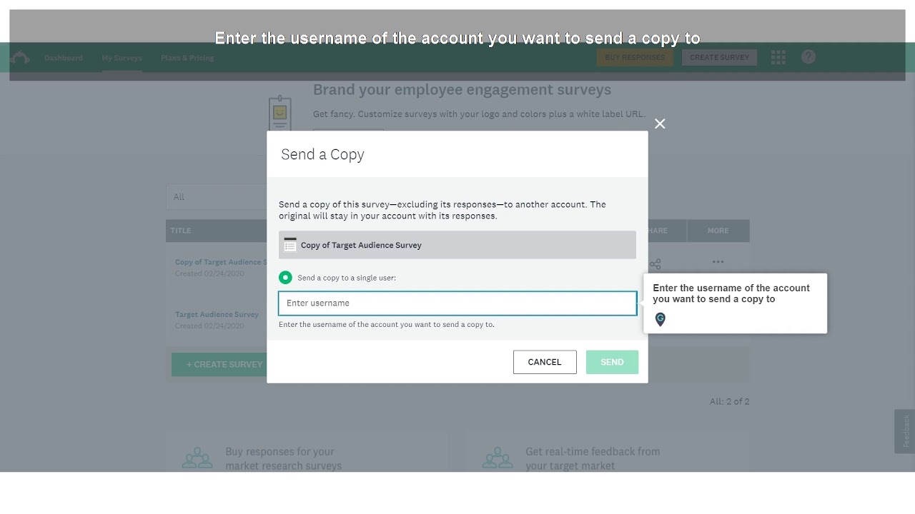 How To Send A Copy Of Survey Exclusive Of Responses From SurveyMonkey ...