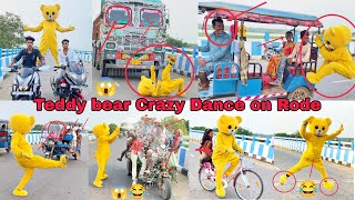 Teddy bear crazy dance & spray prank  on road 😂🤣|| 2022 best funny video || #teddyboy #01team
