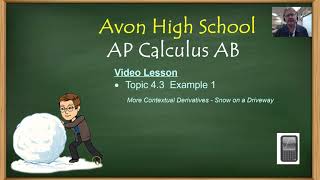 Avon High School - AP Calculus AB - Topic 4.3 - Example 1