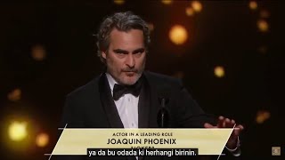 Joaquin Phoenix (JOKER) Oscar Konuşması | 2020 | TÜRKÇE ALTYAZILI