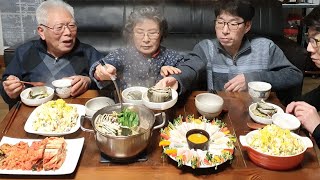 Mille-feuille Nabe Mukbang (with radish wraps and potato salad) Recipe