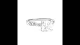 Downton Abbey 3 3/4ctw Cushion Lab Grown Diamond White Gold Engagement Ring - Lady Edith