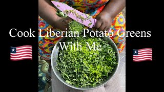 How To Cook Potato Greens🇱🇷 Liberian Food ( Liberia 2021)