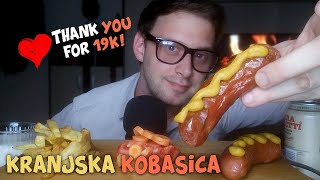 ASMR Enjoying Kranjska Sausage 🌭 with Soft Spoken Commentary (Kranjska Kobasica Klobasa)