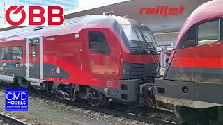 The new ÖBB 2nd generation Railjet, Linz Hbf train #IC 19784 Easter Traffic.  ÖBB-Railjet 2