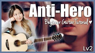 Anti-Hero 💙 (Acoustic) Taylor Swift EASY Guitar Tutorial Beginner Lesson | Chords, Strumming, Cover