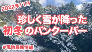 【2022年11月】サマータイムが終わり、珍しく雪が降った初冬のバンクーバー！