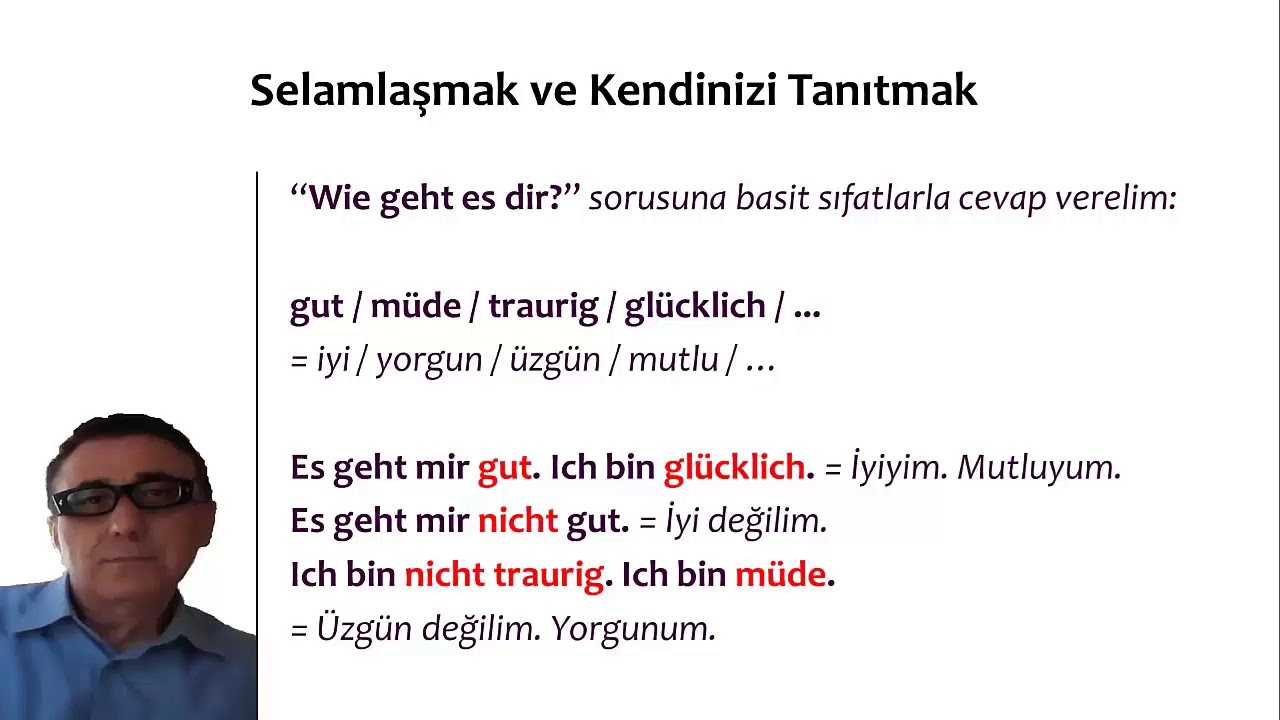 Almanca A1 Başlangıç Seviyesi - 1. Bölüm 1. Ders: Selamlaşmak Ve ...