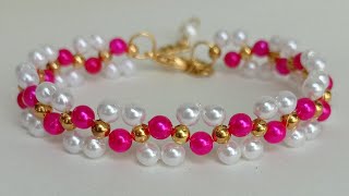 Bracelet making || how to make bracelet at home || bracelet making with beads || bracelet tutorial