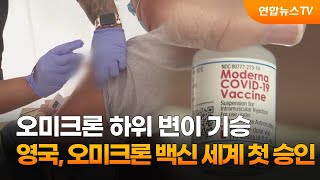 오미크론 하위변이 기승…영국, 오미크론 백신 세계 첫 승인 / 연합뉴스TV (YonhapnewsTV)